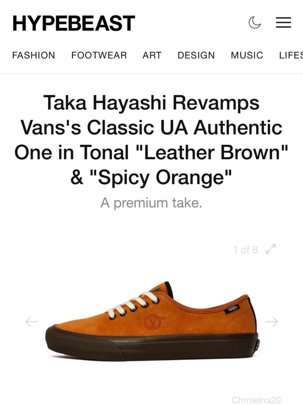 Vans NWOT Men’s X Taka Hayashi Authentic LX Leather Sneakers Brown Size 11